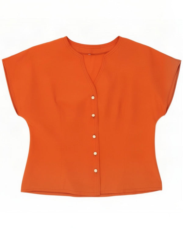 Blusa camisera extragrande de manga corta vintage para mujer EU 36 Small Orange