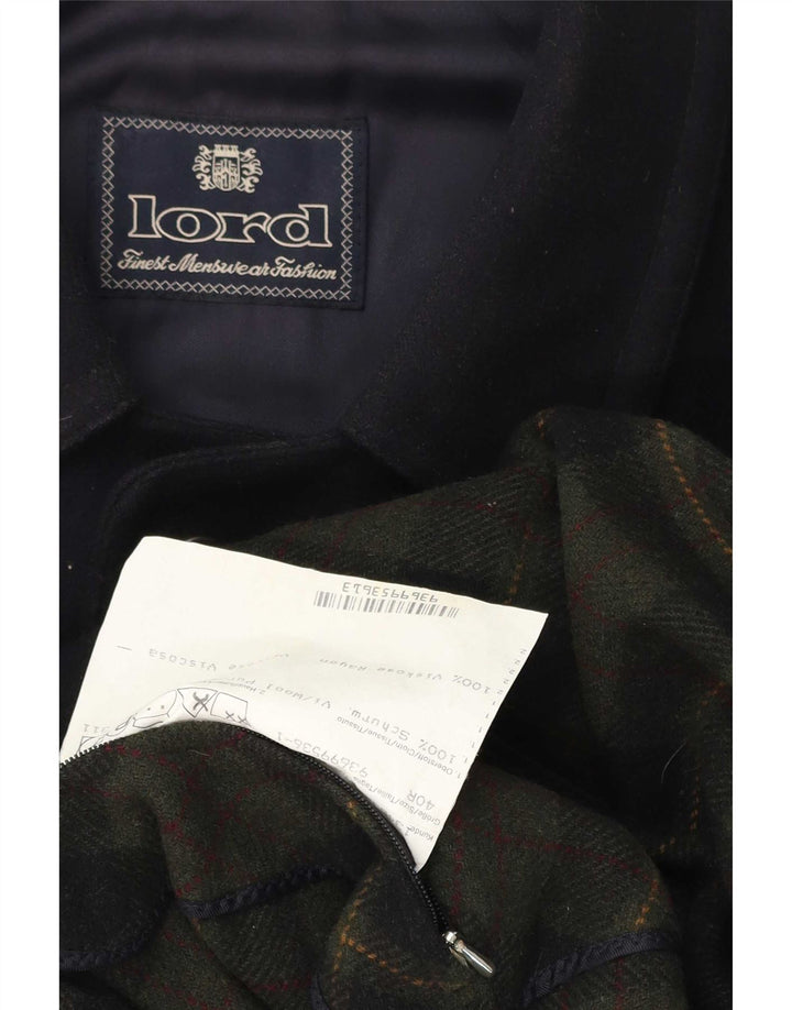 Cappotto da uomo Lord UK 40 grande in lana vergine blu navy
