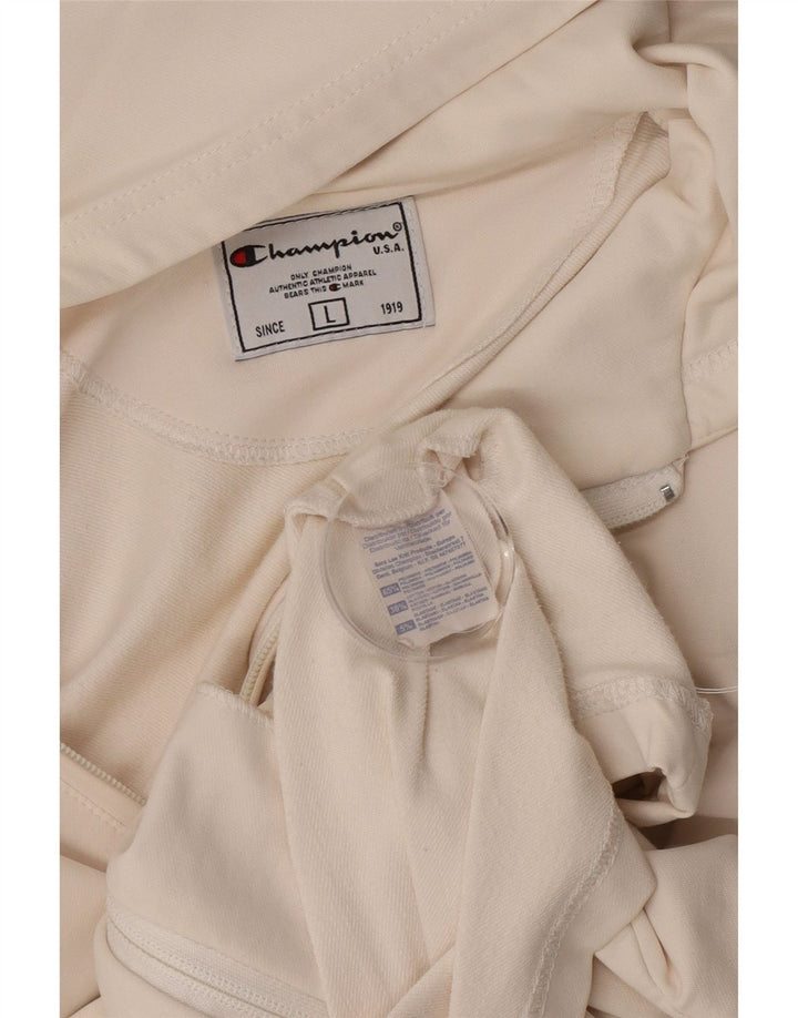 Champion Womens Zip Hoodie Sweater UK 14 Large White Polyamide