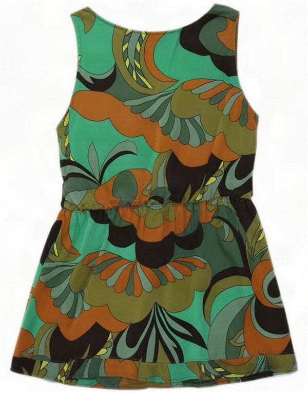 Max & Co. Dame ærmeløs bluse Top UK 10 Small Green Paisley Silk