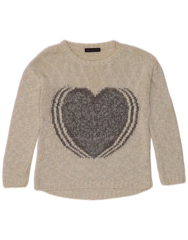 Marks & Spencer Damski sweter z graficznym dekoltem w łódkę, UK 8 Small Off Whit