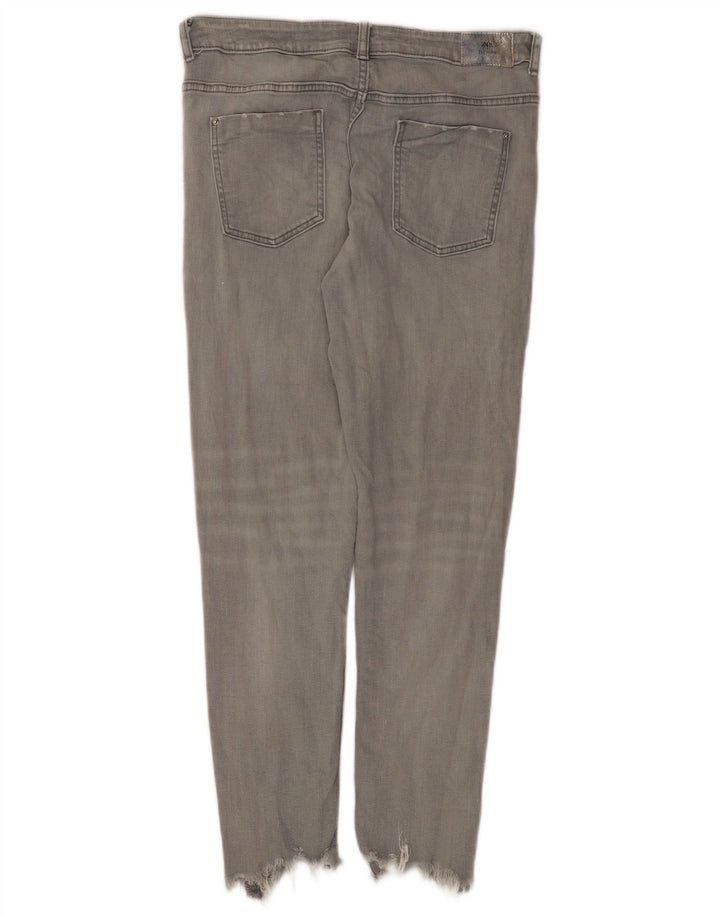 Zara Damen Slim Jeans EU 40 Medium W30 L27 Graue Baumwolle