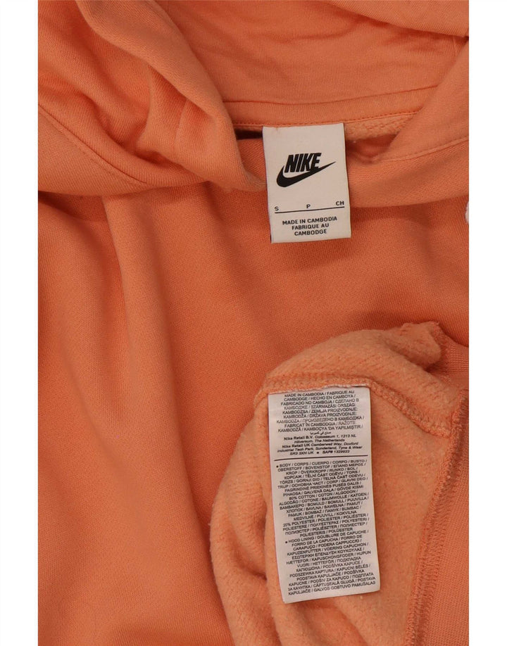 Nike Mens Hoodie Jumper Small Orange Cotton