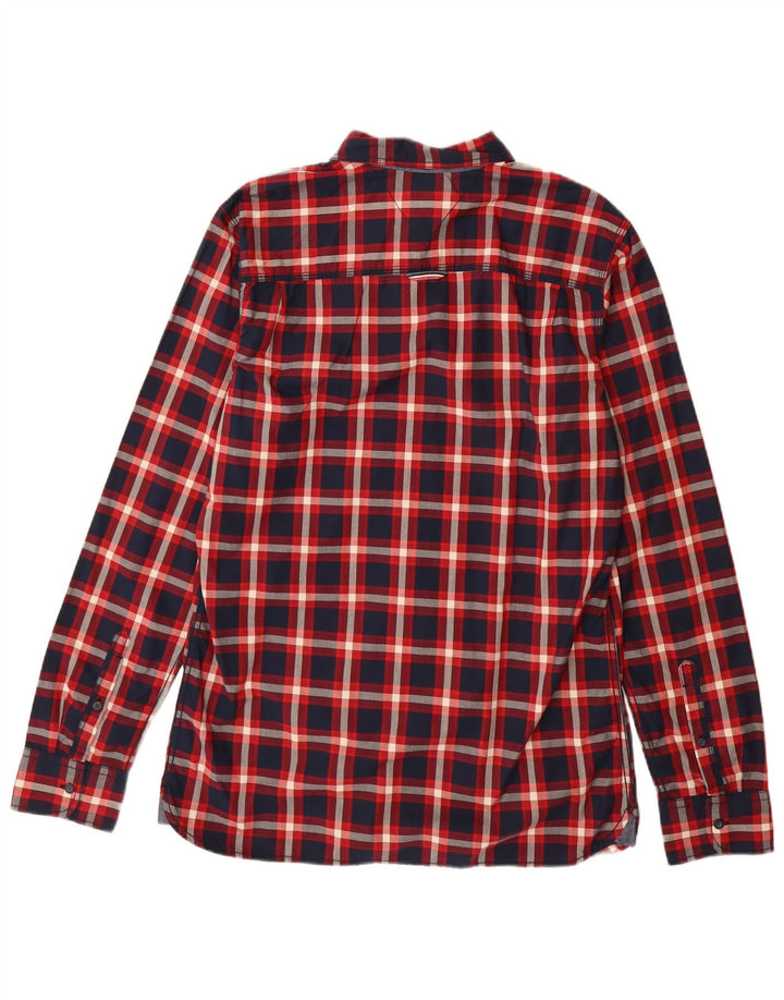 Tommy Hilfiger Mens Shirt Large Navy Blue Check