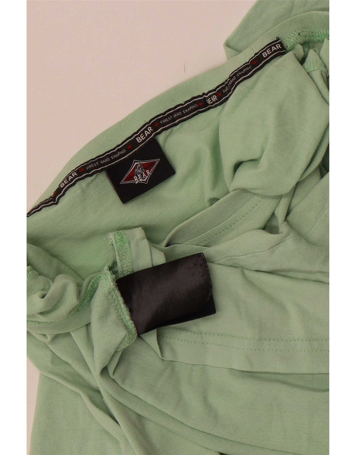 Bear Mens Graphic T-Shirt Top Medium Green