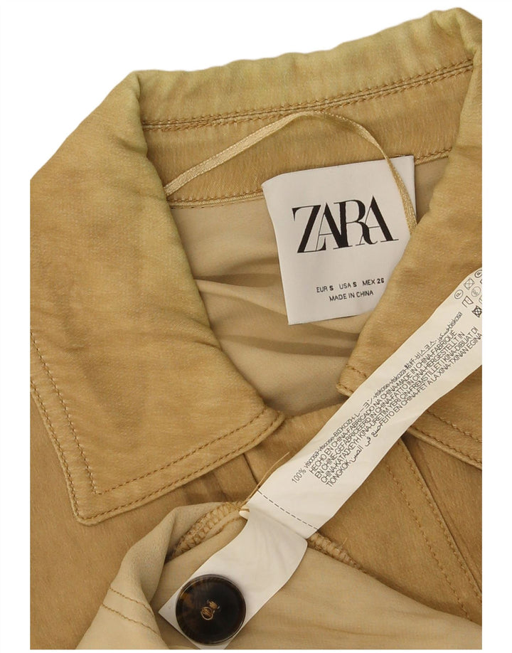 Zara Womens Utility Jacket UK 10 Small Beige Viscose
