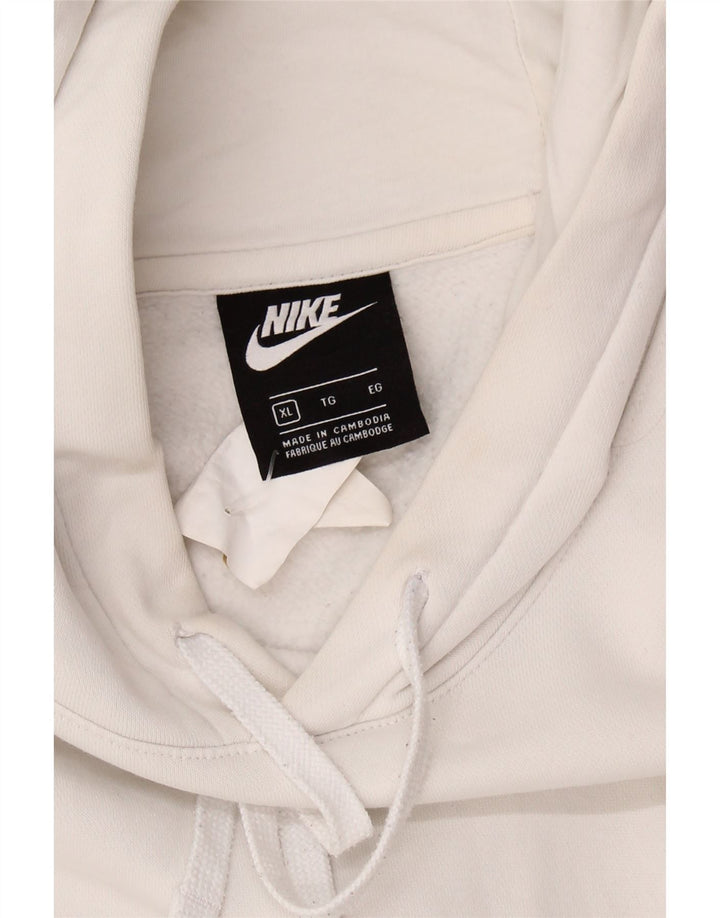 NIKE Mens Hoodie Jumper XL White Cotton