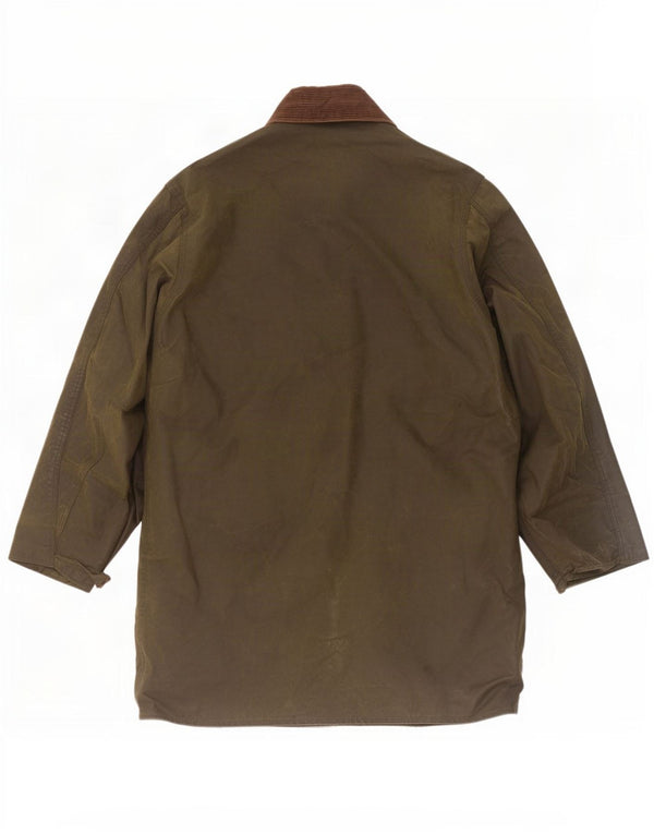 Jaqueta masculina Barbour Border Waxed Cotton UK 40 Medium Khaki Colourblock