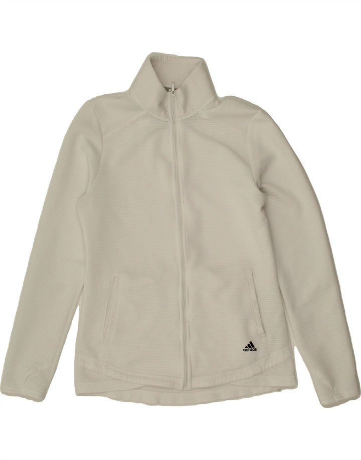 ADIDAS Womens Tracksuit Top Jacket UK 12 Medium White Polyester Vintage Adidas and Second-Hand Adidas from Messina Hembry 
