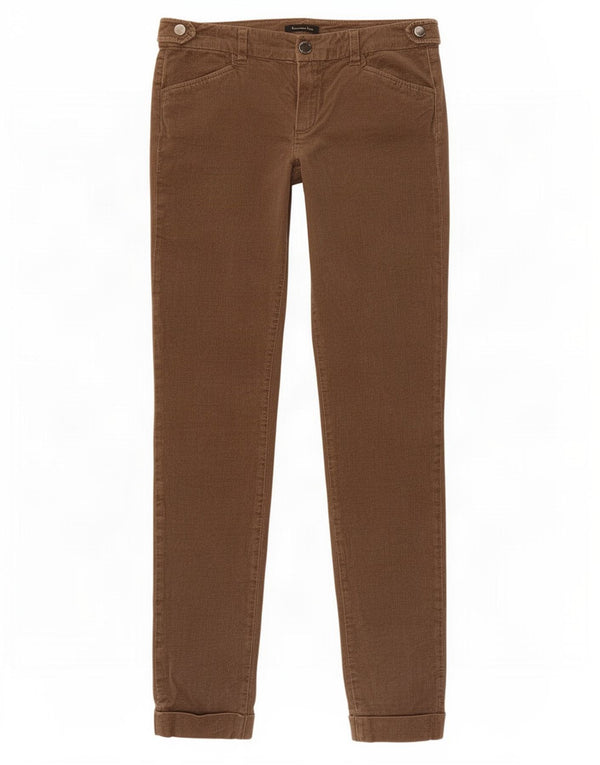 Pantaloni chino da donna Massimo Dutti EU 36 XS W26 L29 Marrone a spina di pesce