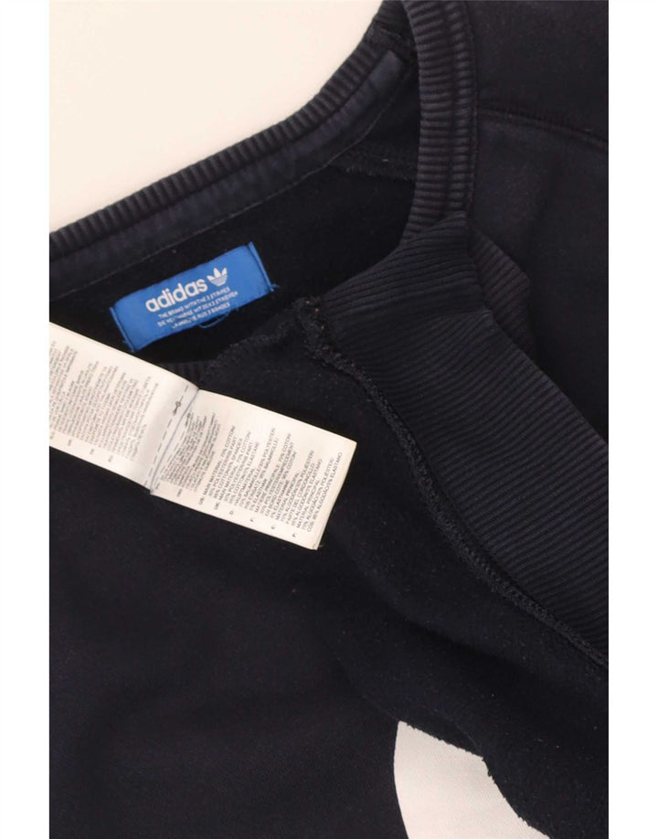 Adidas Mens Graphic Sweatshirt Jumper Large Navy Blue Cotton