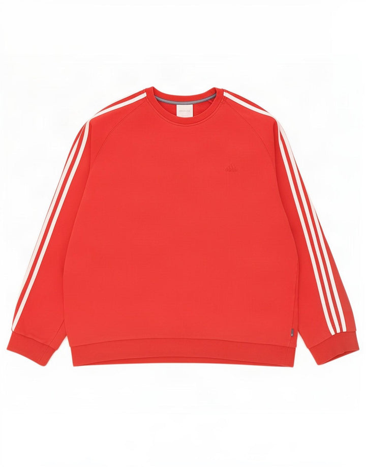 Adidas Mens Sweatshirt Jumper 2XL Red Cotton