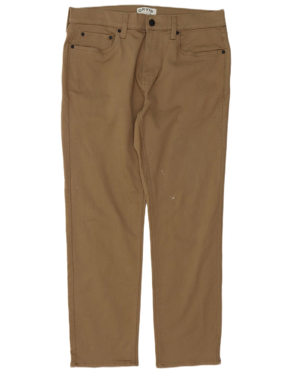 Pantaloni casual dritti da uomo Orvis W34 L30 in cotone beige