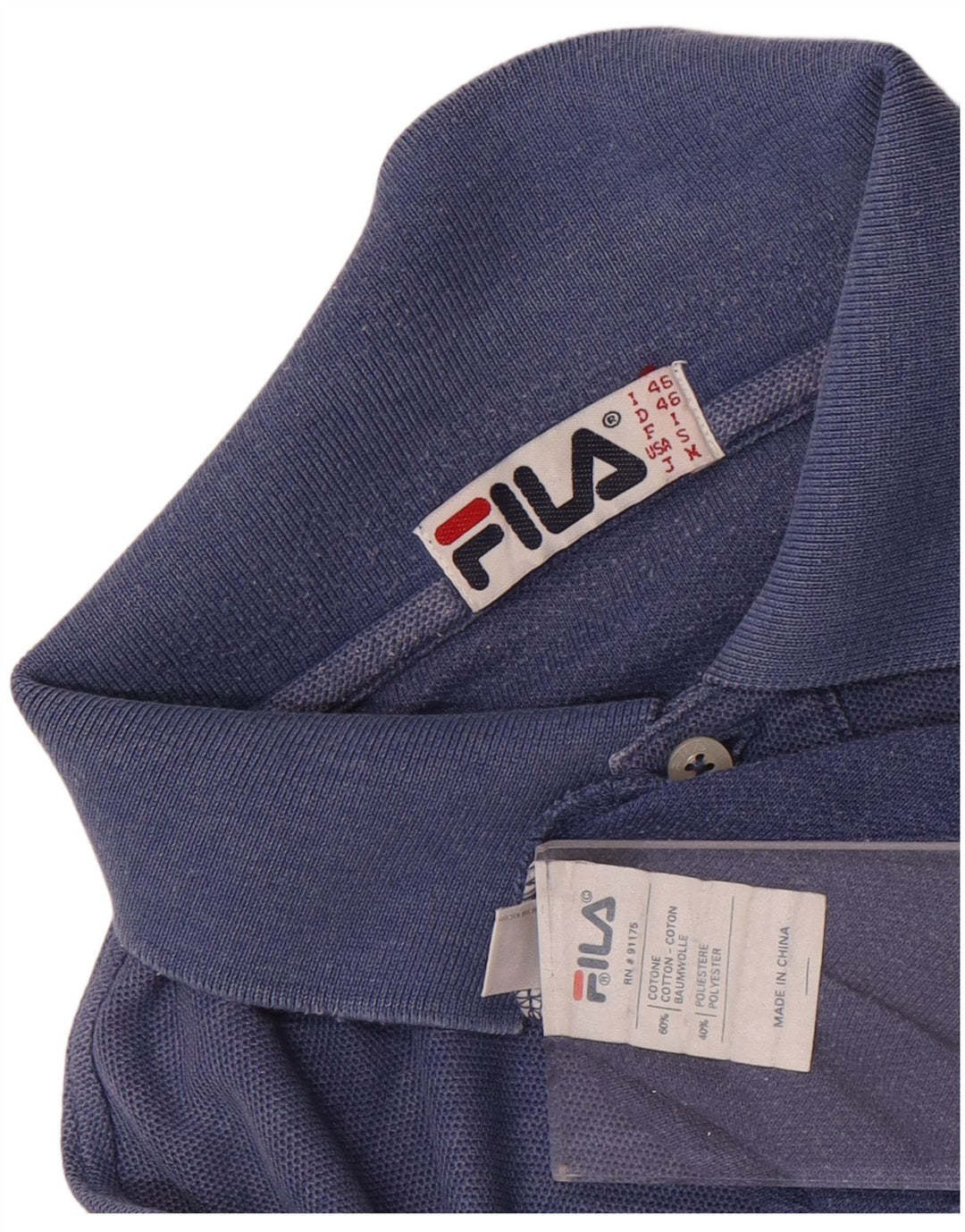 Fila Mens Polo Shirt Small Blue Cotton