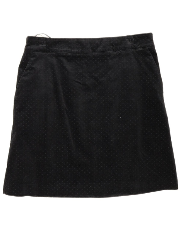 Crew Clothing Womens Velvet A-Line Skirt UK 12 Medium W32 Black Spotted