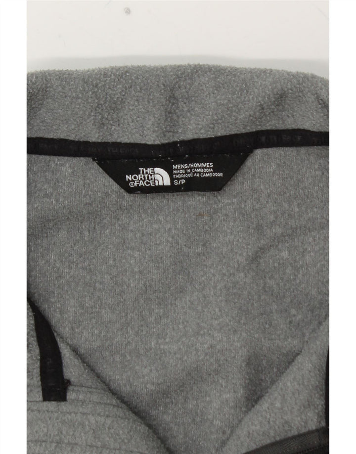 THE NORTH FACE Mens Zip Neck Fleece Jumper Small Grey Polyester