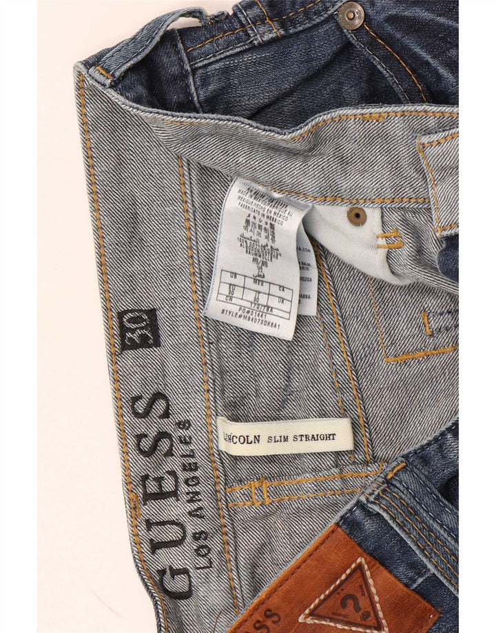 Guess Womens Lincoln Slim Denim Shorts W30 Medium Blue Cotton