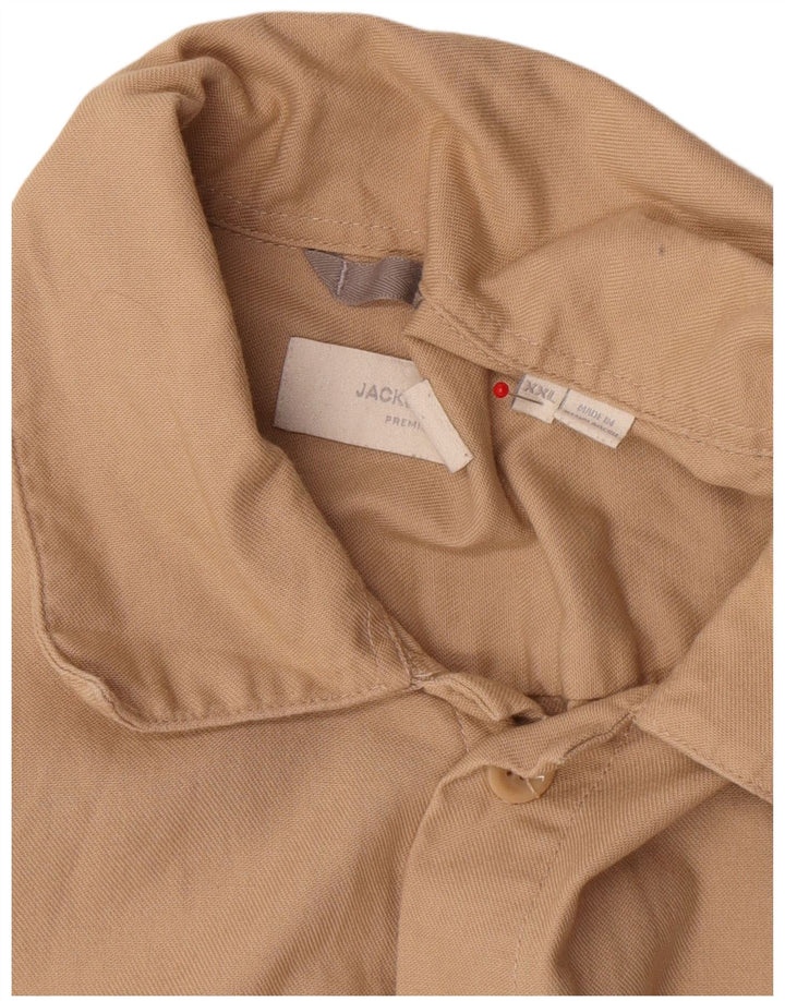 Koszula męska Jack & Jones 2XL, beżowa, bawełniana
