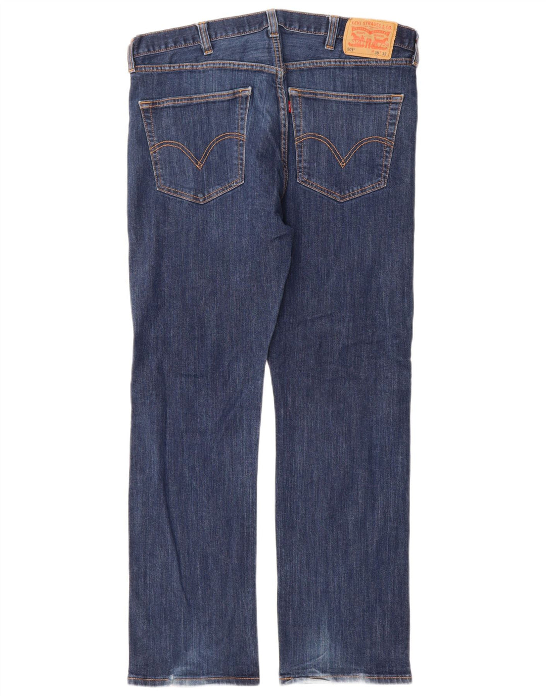 Levi's Mens 501 Straight Jeans W38 L32 Navy Blue Cotton