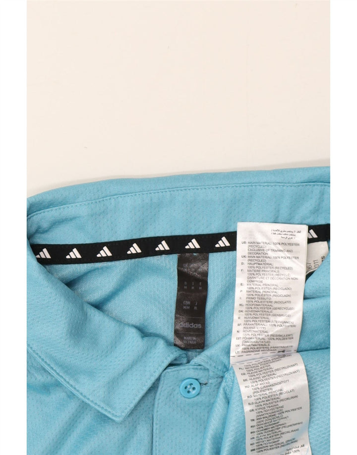 Adidas Mens Aeroready Polo Shirt Medium Blue Polyester