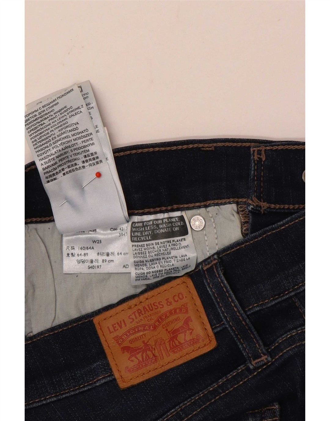 Levi's Womens Denim Shorts W25 XS Navy Blue Cotton