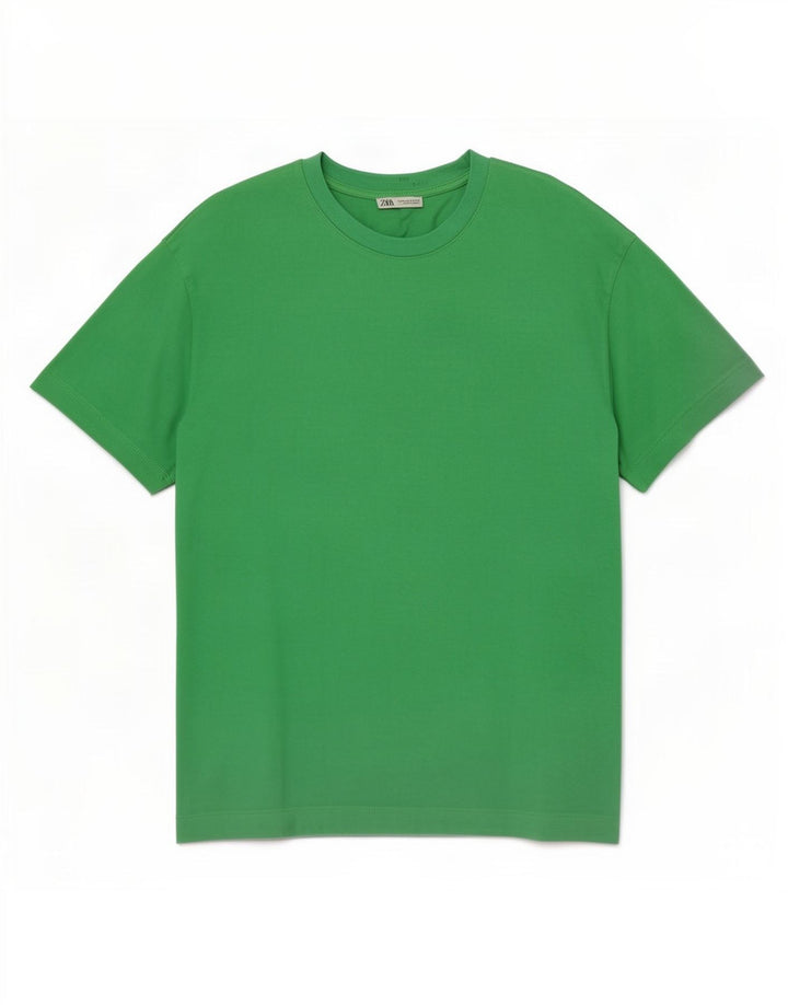 Zara Mens T-Shirt Top Medium Green Cotton