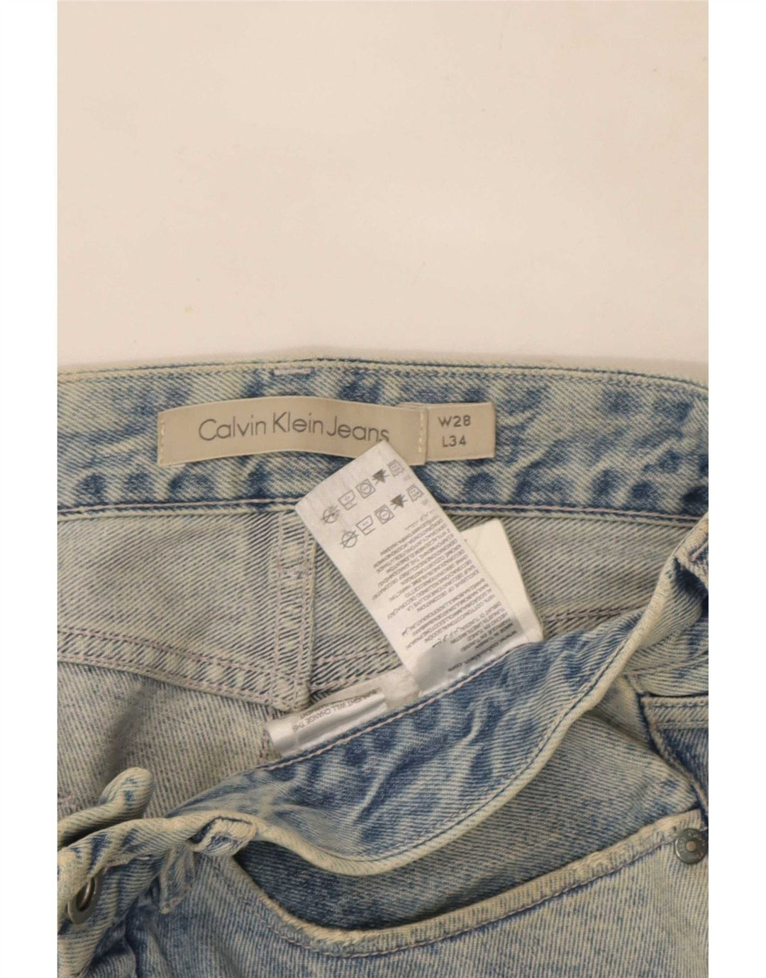 Calvin Klein Mens Slim Jeans W28 L34 Blue Cotton