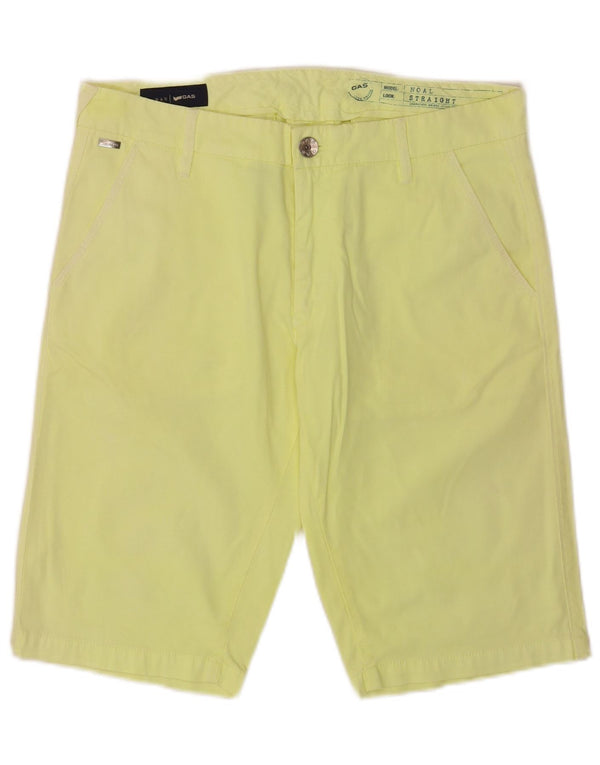 Gas Herren-Chinoshorts mit gerader Passform, W32, mittelgelbe Baumwolle