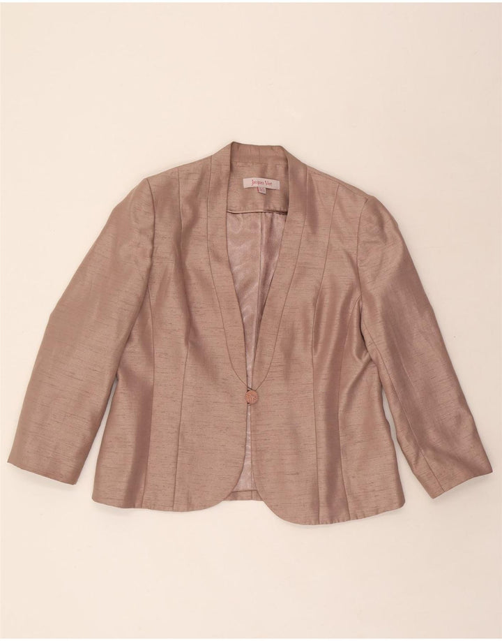 JACQUES VERT Womens 1 Button Blazer Jacket UK 16 Large  Pink Flecked Vintage Jacques Vert and Second-Hand Jacques Vert from Messina Hembry 