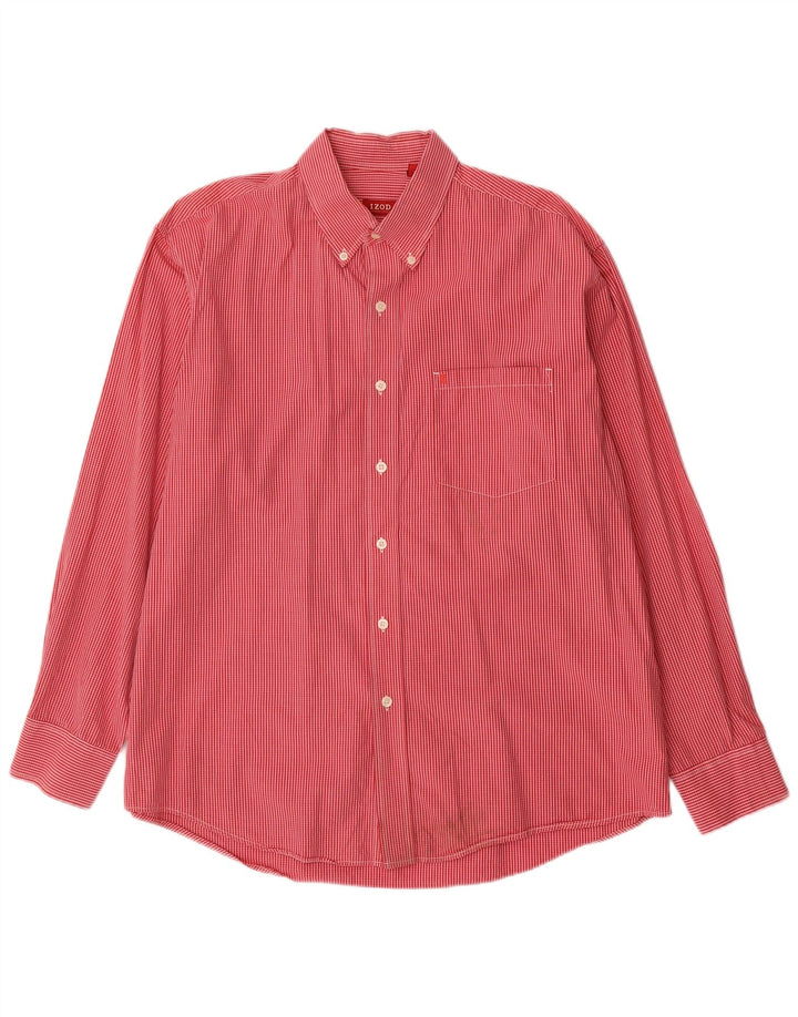 IZOD Chemise Homme Grand Carreau Rouge Coton