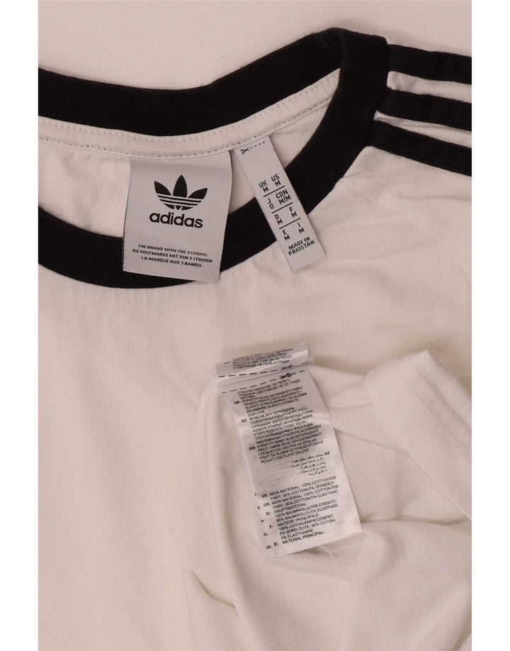 Adidas Mens Regular Top Manga Longa Médio Algodão Branco
