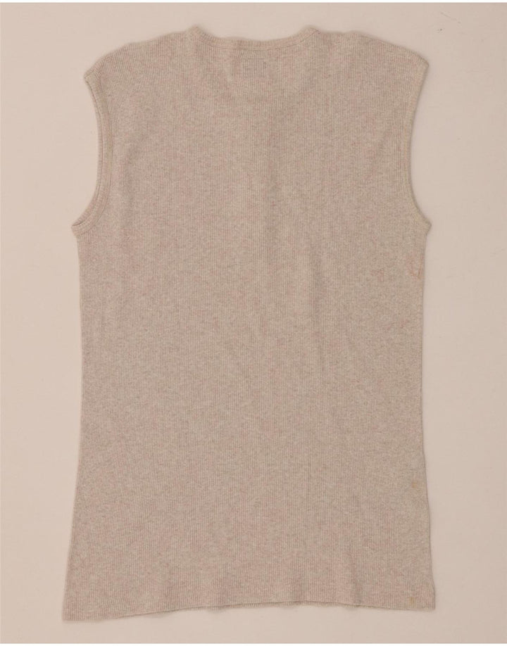 Levi's Womens Vest Top UK 14 Large Beige Flecked Cotton