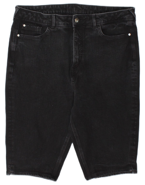 Pantaloncini di jeans da donna Marks & Spencer UK 18 XL W36 cotone nero