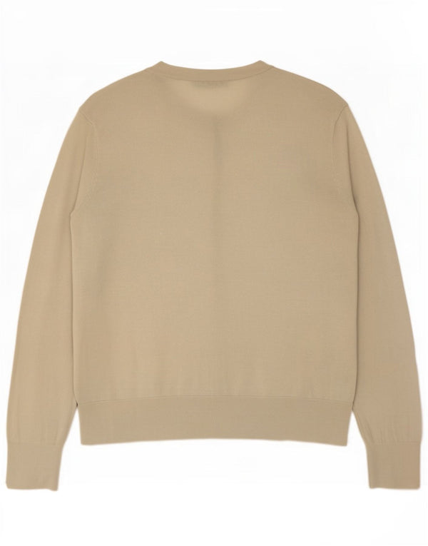 Женский кардиган Zara UK 16, большой размер, бежевый хлопок