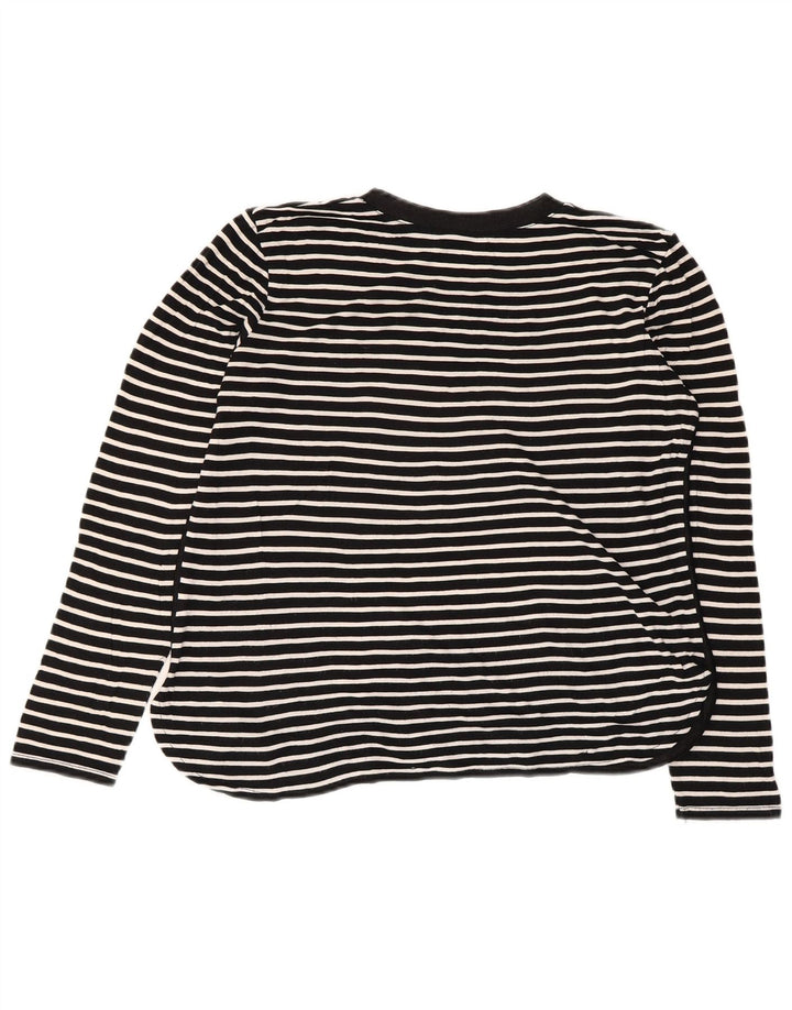Zara Dame Top Langærmet UK 14 Medium Sort Stribet