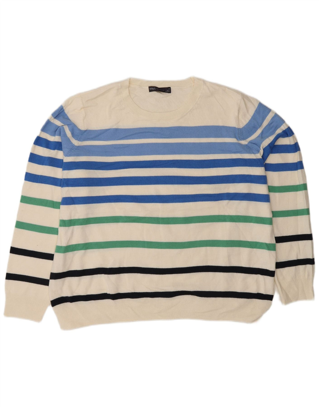 Marks & Spencer Womens Crew Neck Jumper Sweater UK 20 2XL Multicoloured