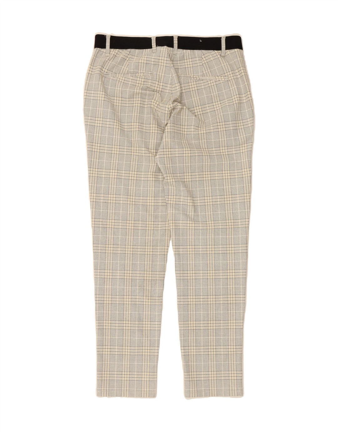 ZARA Womens Slim Chino Trousers Medium W31 L29 Grey Check Polyester Vintage Zara and Second-Hand Zara from Messina Hembry 