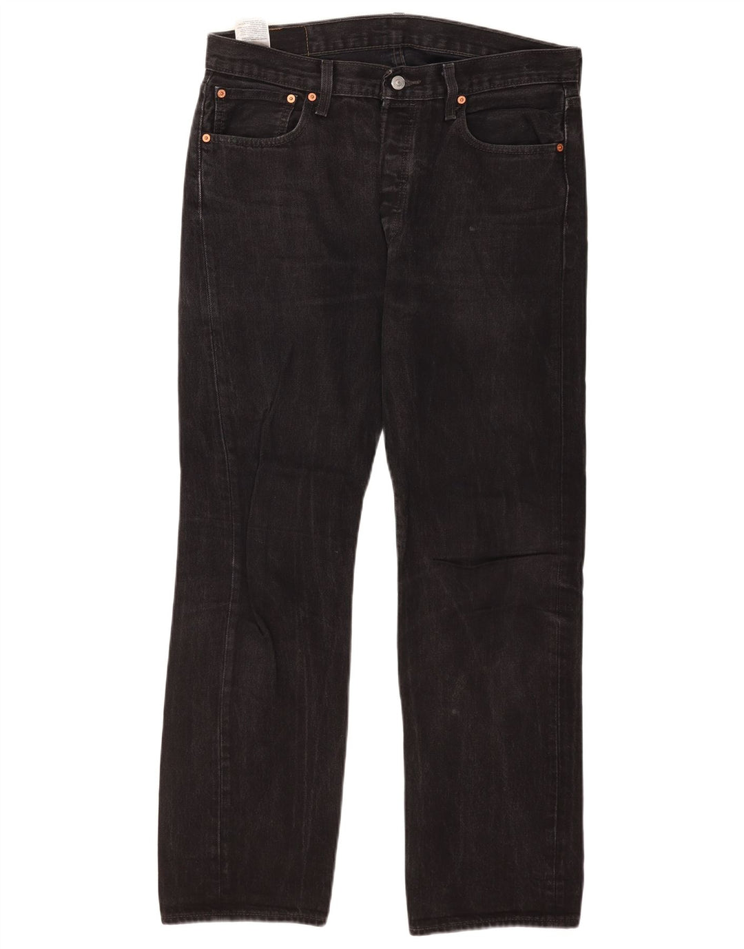 Levi's Mens 501 Straight Jeans W34 L32 Black Cotton