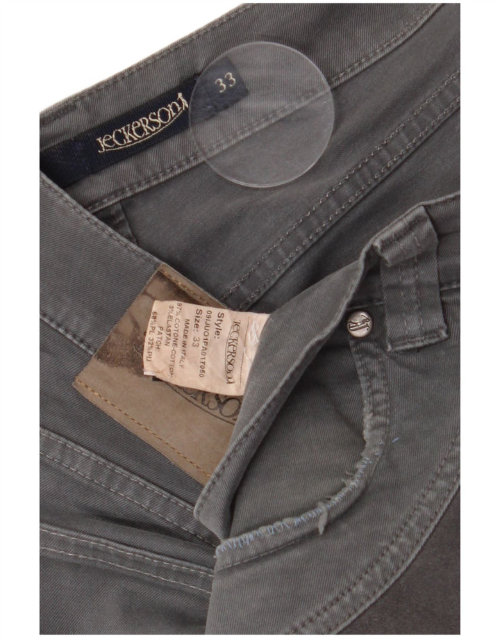 Jeckerson Mens Straight Jeans W33 L29 Grey Cotton