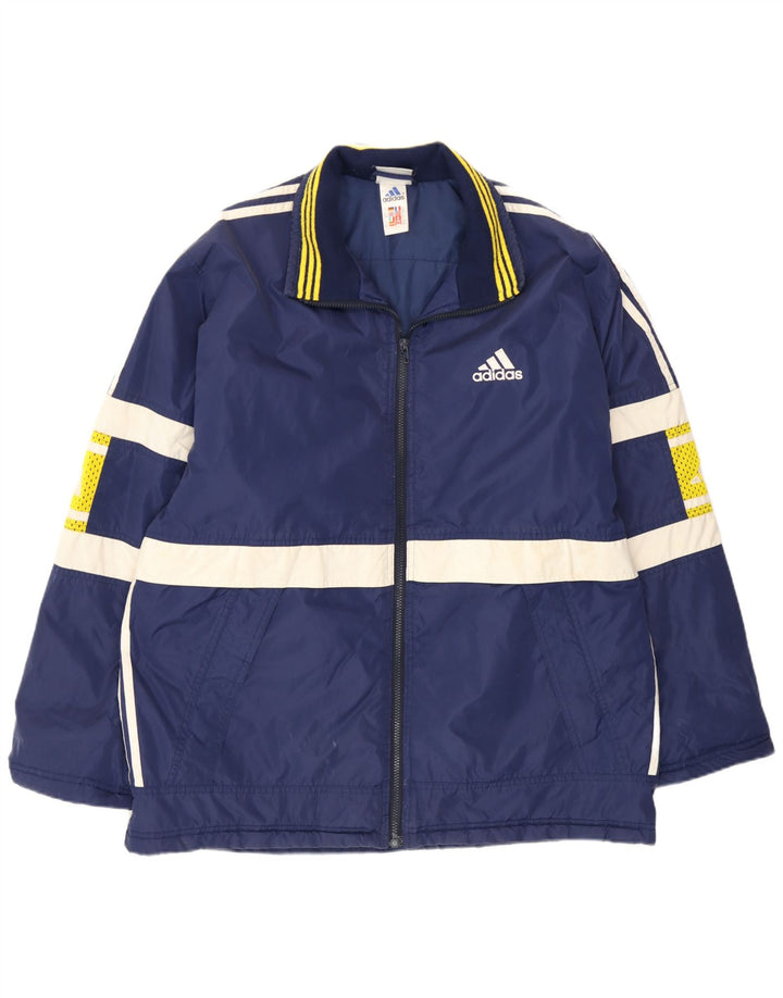 Adidas Herre grafisk polstret jakke UK 40/42 Medium Blue Colourblock