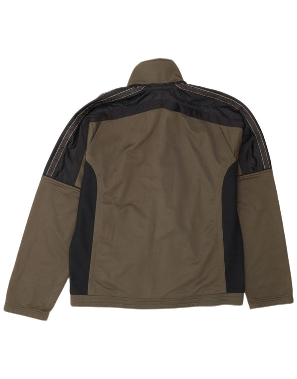 Asics Mens Tracksuit Top Jacket Medium Khaki Colourblock