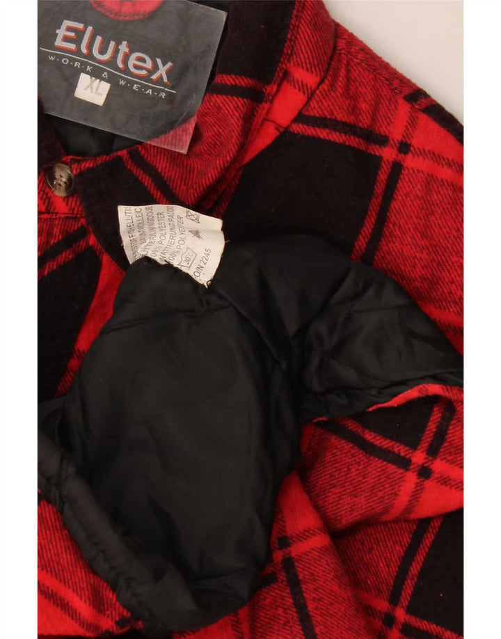 Elutex Mens Lumberjack Flannel Shirt XL Red Check Cotton