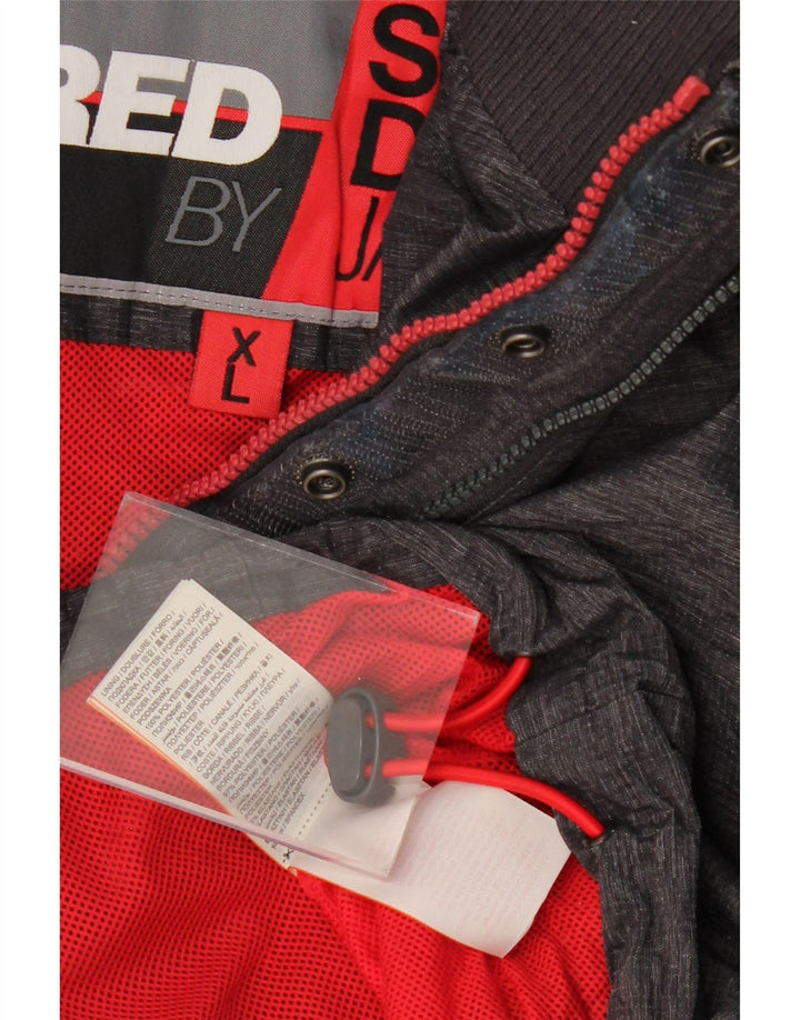 SUPERDRY Womens Windbreaker Jacket UK 18 XL Grey Polyester