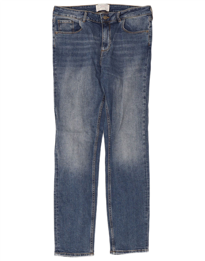Fat Face Dame Slim Jeans UK 12 Medium W32 L30 Blå Bomuld