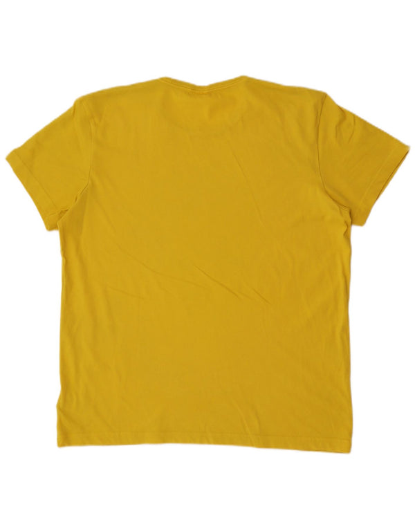 Adidas Herren Grafik T-Shirt Top Large Gelb Baumwolle