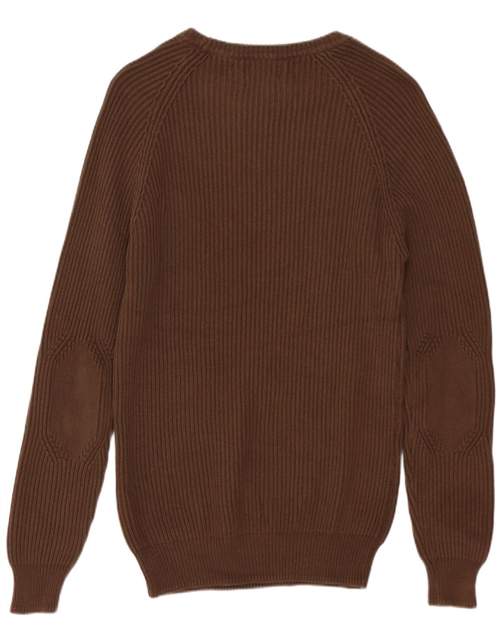 ZARA Pull Col Bateau Homme Marron Moyen Coton