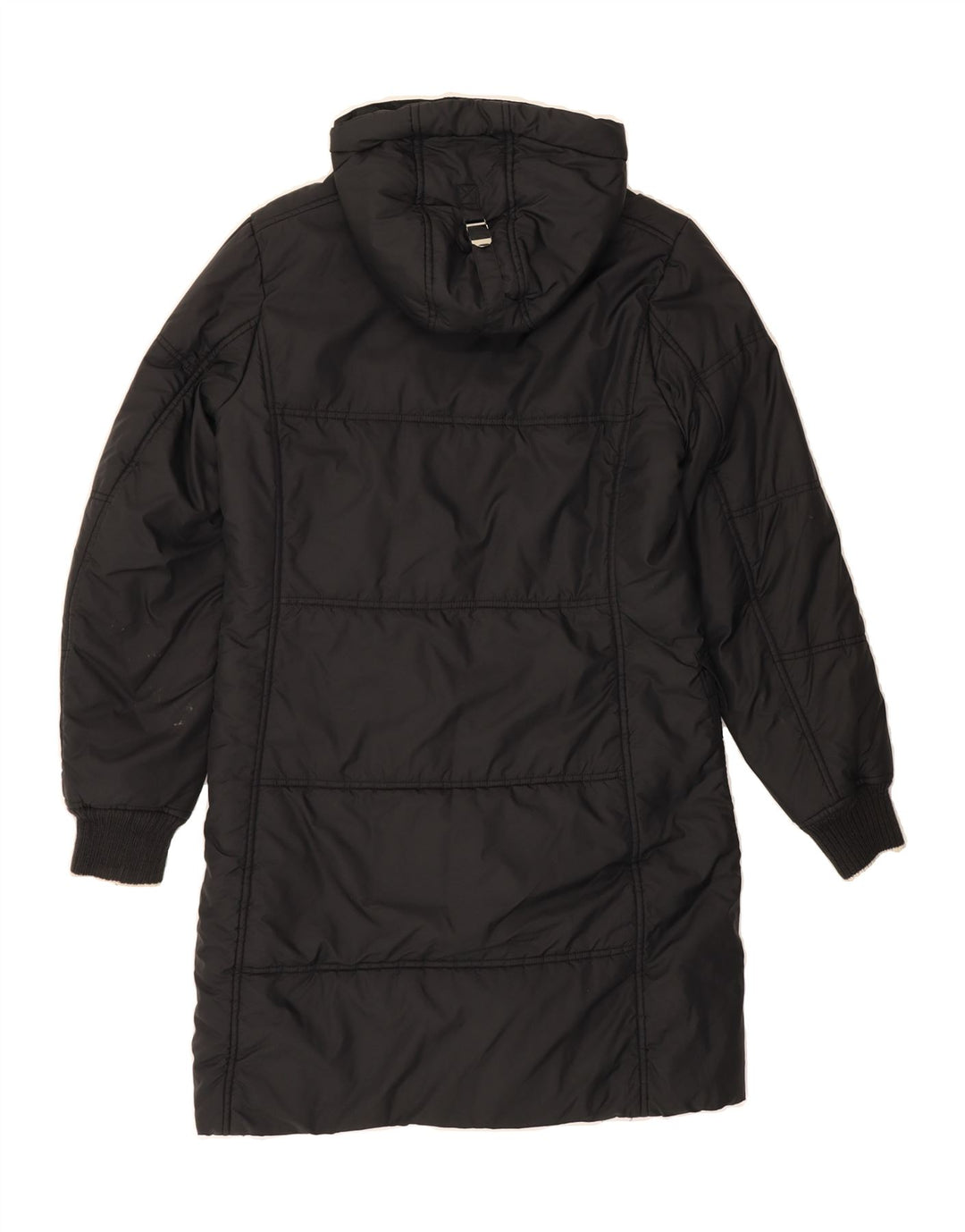 CHAMPION Womens Hooded Padded Jacket UK 14 Medium Black Polyamide Vintage Champion and Second-Hand Champion from Messina Hembry 
