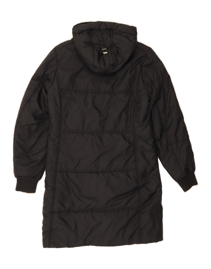 CHAMPION Womens Hooded Padded Jacket UK 14 Medium Black Polyamide Vintage Champion and Second-Hand Champion from Messina Hembry 