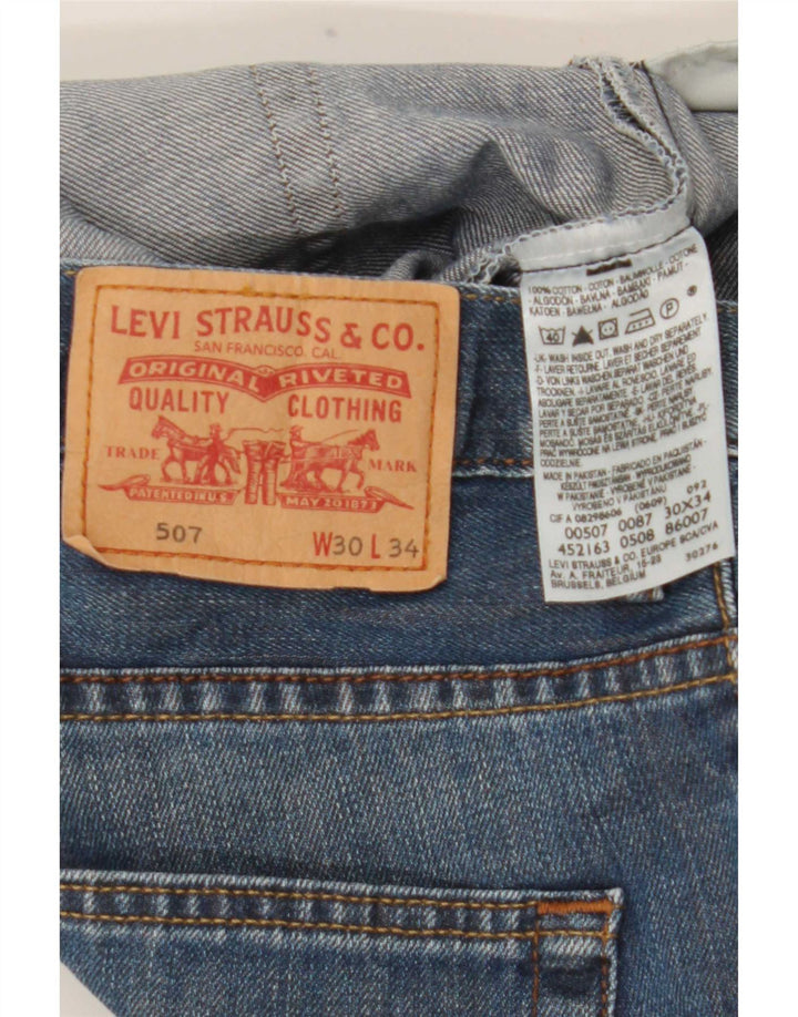 Levi's Uomo 507 Jeans Bootcut W30 L30 Cotone Blu