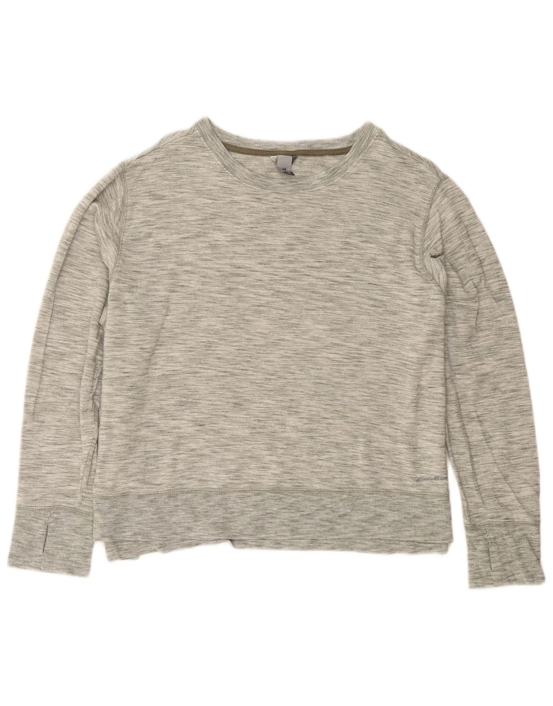 EDDIE BAUER Womens Sweatshirt Jumper UK 18 XL Grey Flecked Modal